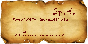 Sztolár Annamária névjegykártya